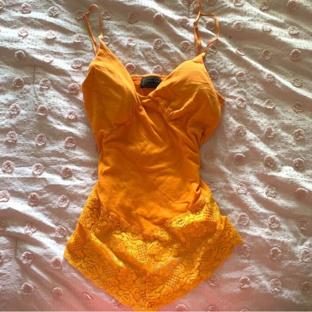 Chic Orange Lace Tank Top